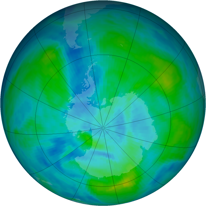Antarctic ozone map for 11 March 1984